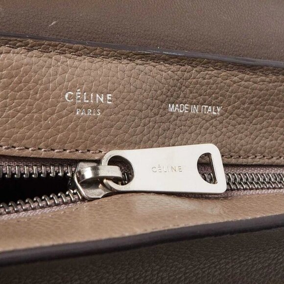 Celine Grey Pebbled Leather and Suede Medium Trapeze Bag - Picture 10 of 10